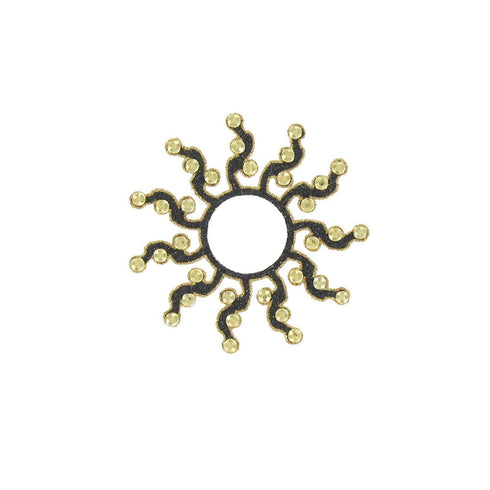 SiaLinda: Breast and body tattoo Anela, self-adhesive, set of 2, black gold, flower pattern